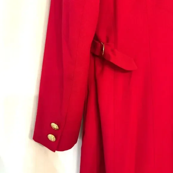 100% Authentic Vintage Christian Dior Red Wool Coat, Size 10, Designer Luxury - Picture 8 of 10